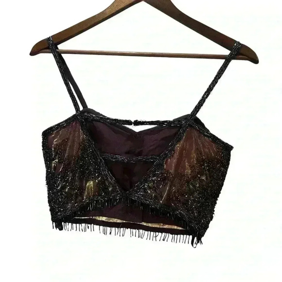 Y2K Je Matadi 100% Silk Beaded Ombré Mermaid Skirt And Halter Top Size Small - Picture 8 of 16